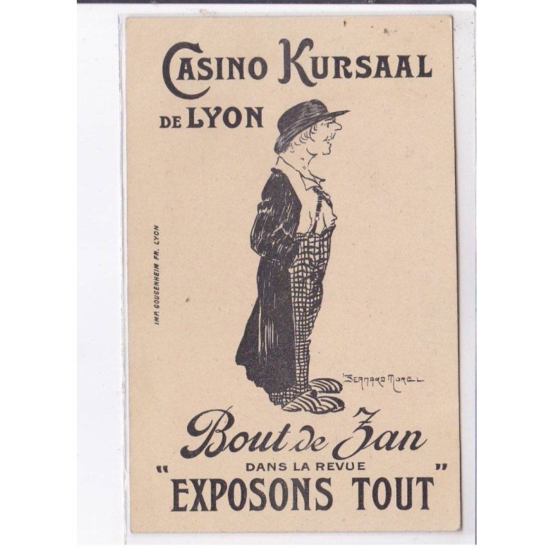 LYON: casino kursaal de lyon, bout de zan dans le revue "exposons tout", illustration - très bon état