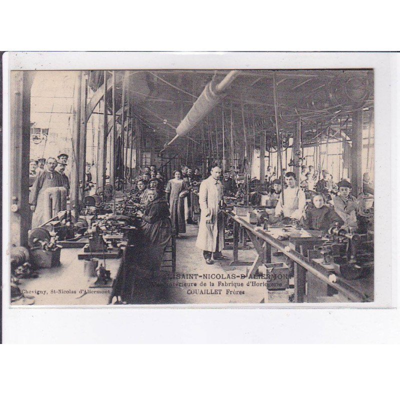 SAINT-NICOLAS-D'ALIERMONT: vue intérieur de la fabrique d'horlogerie Couaillet frères - très bon état
