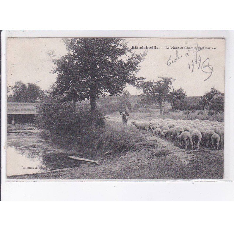 BLANDAINVILLE: la mare et chemin de charray, berger - état