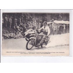 FONTAINEBLEAU: verpault, gagnant grand prix france sidecars sur harley davidson, pneu hutchinson, moto - très bon état