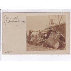 CHERBOURG: explosion du "belier", contre torpilleur, 17 septembre 1904 - très bon état