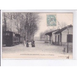 DONNEMARIE-en-MONTOIS: la gare et le tramway - très bon état