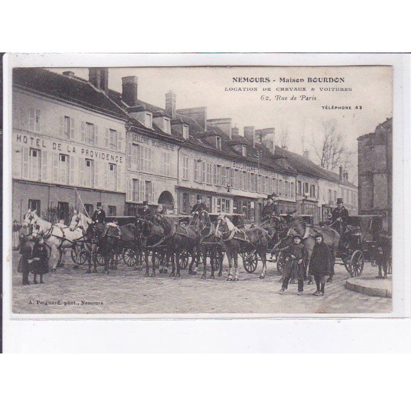 NEMOURS: maison bourdon, location de chevaux et voitures 62 rue de paris - très bon état