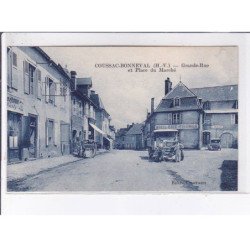 COUSSAC-BONNEVAL: grande-rue et place du marché - très bon état