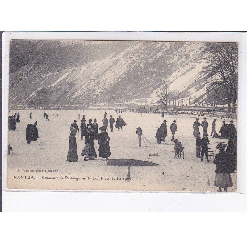 NANTUA: concours de patinage sur le lac, le 10 février 1907 - très bon état NANTUA: concours de patinage sur le lac, le 10 février 1907 - très bon état