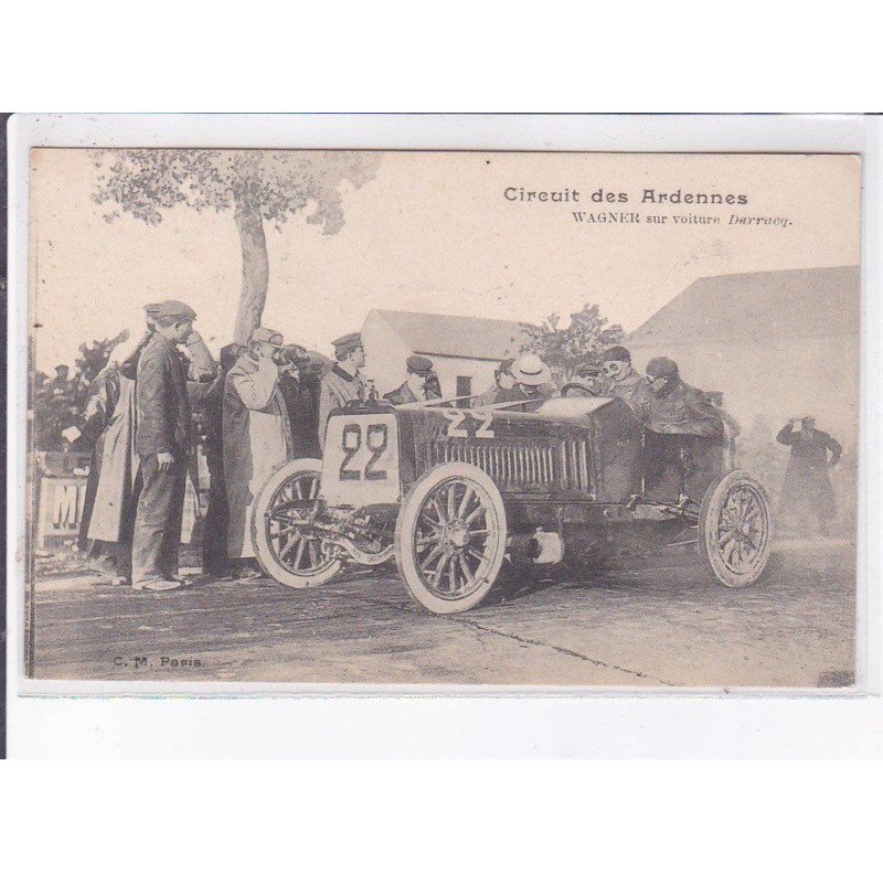 ARDENNES: le circuit des ardennes, Wagner sur voiture darracq - état