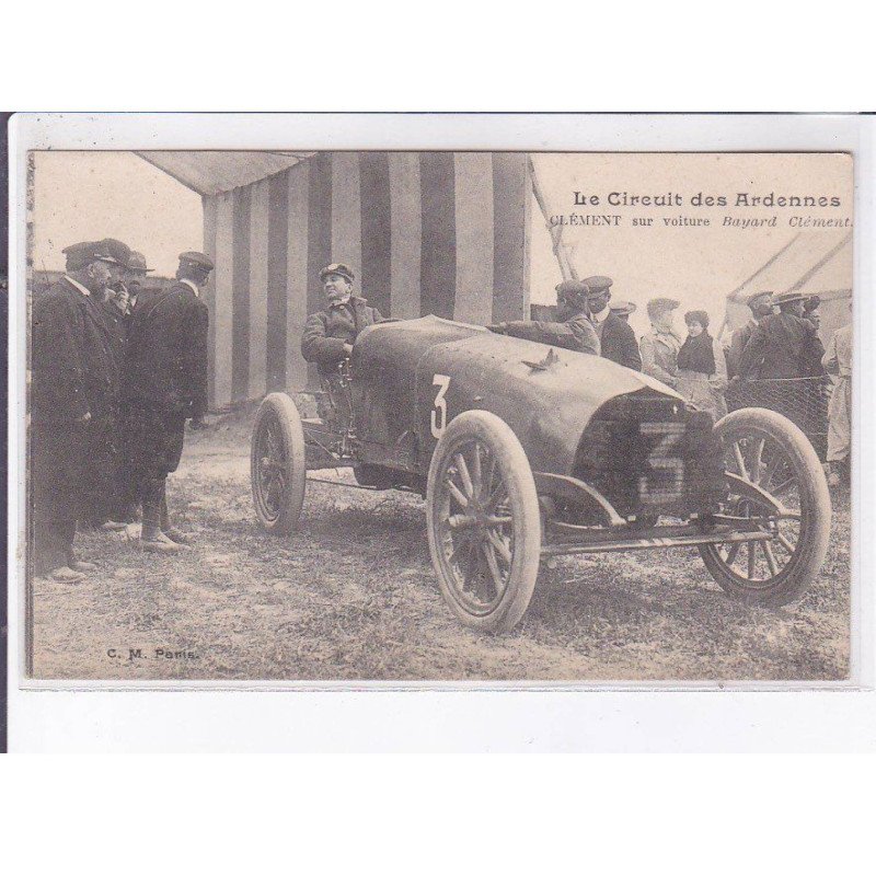 ARDENNES: le circuit des ardennes, clément sur voiture bayard clément - état