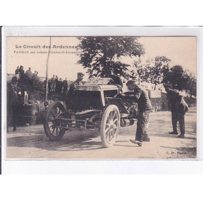 ARDENNES: le circuit des ardennes, Farman sur voiture panhard-levassor - état