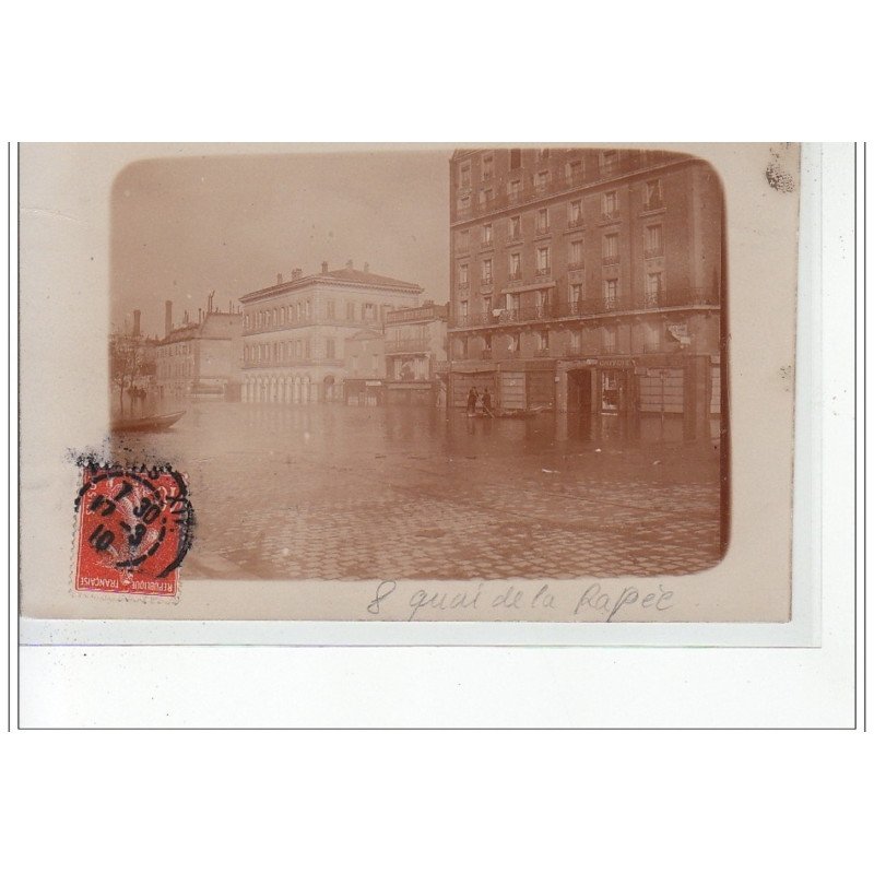 PARIS - inondations 1910 - 8 quai de la rapée - carte photo - très bon état