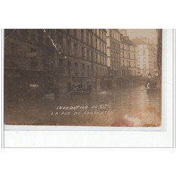 PARIS - inondations 1910 - rue de Charenton - carte photo - très bon état