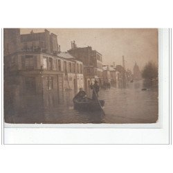 PARIS - inondations 1910 - quai de la gare - carte photo - très bon état