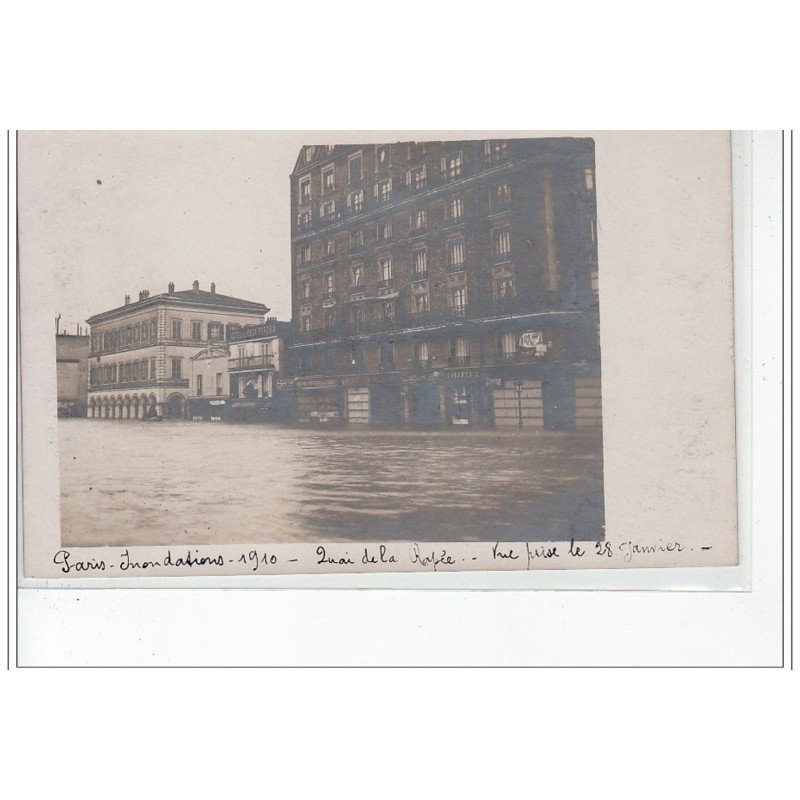PARIS - inondations 1910 - quai de la Rapée - carte photo - très bon état