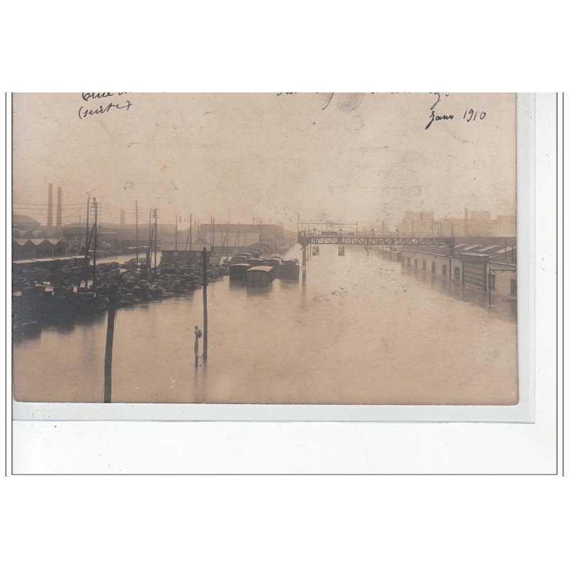 PARIS - inondations 1910 - gare d'Austerlitz - carte photo - très bon état