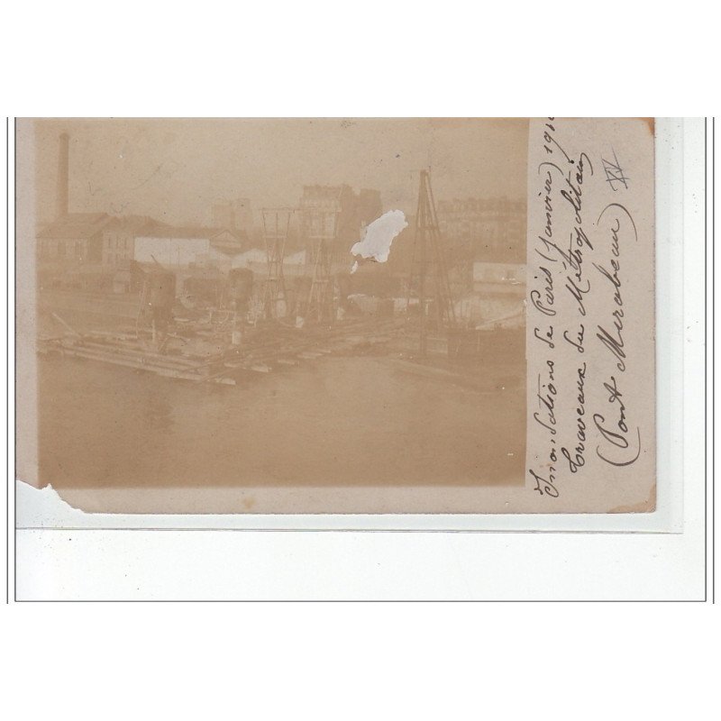 PARIS - inondations 1910 - pont Mirabeau - carte photo - très bon état