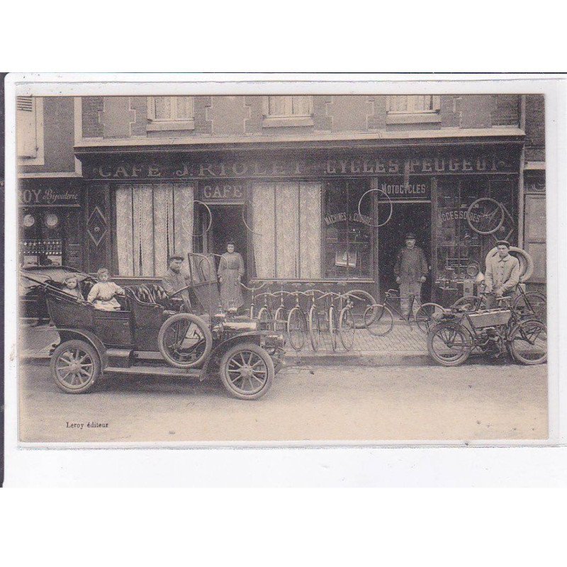 LA BAZOCHE GOUET: moto, voiture, vélo, café J. Riollet cycles peugeot - très bon état