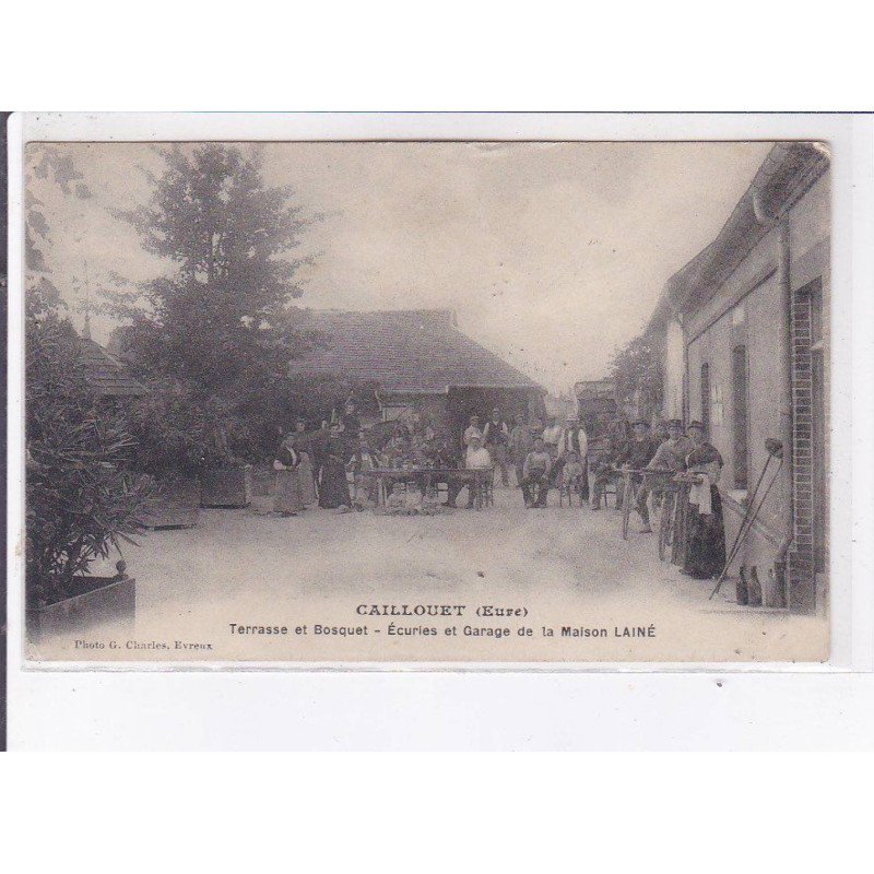CAILLOUET: terrasse et bosquet, écuries et garage de la maison lainé - état