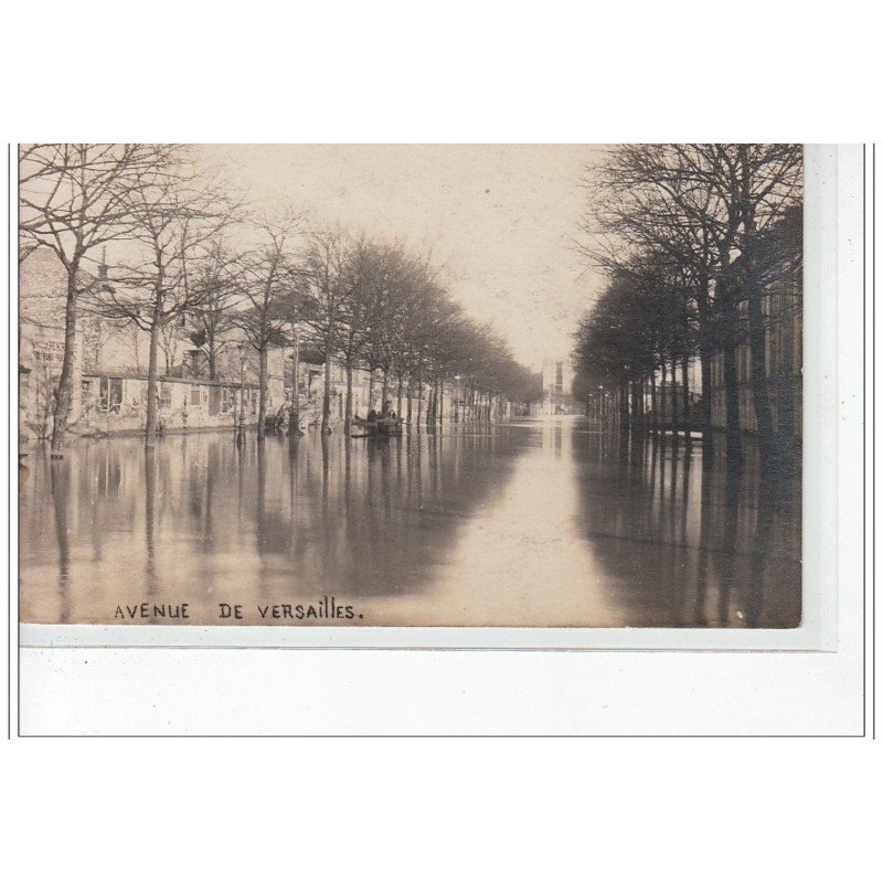PARIS - inondations 1910 - avenue de Versailles - carte photo - très bon état