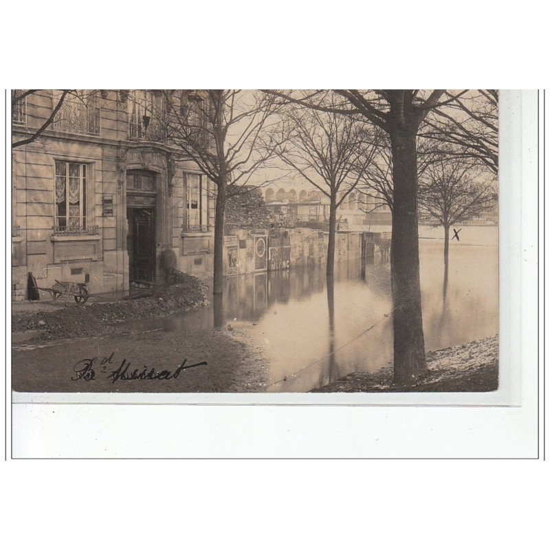PARIS - inondations 1910 - boulevard Murat - carte photo - très bon état