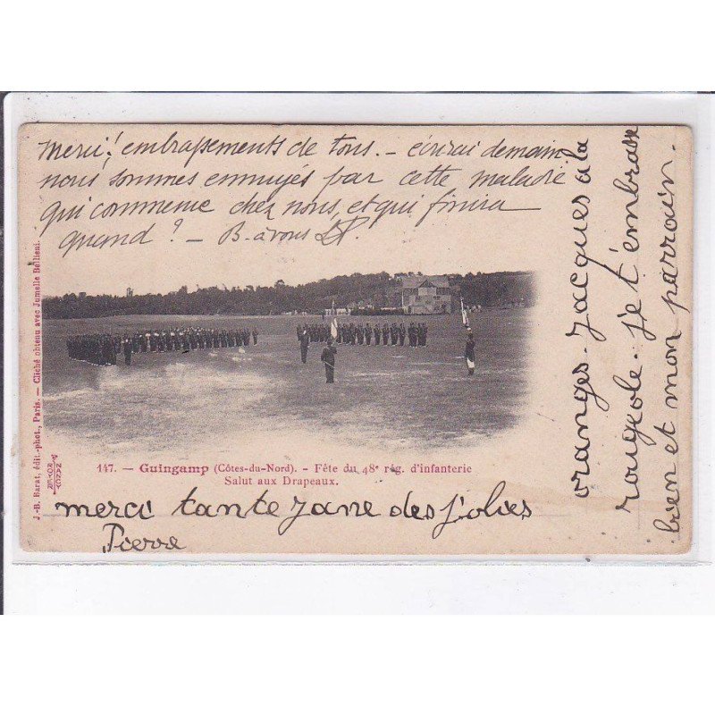 GUIGAMP: fête du 48e régiment d'infanterie salut aux drapeaux - état