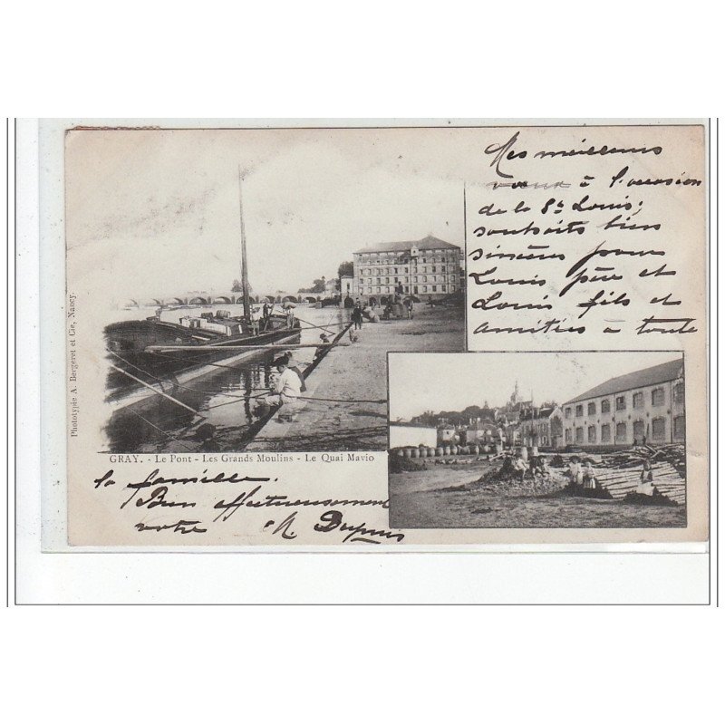 GRAY - Le pont - les Grands Moulins - la Quai Mavio - très bon état