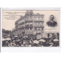 MONTPELLIER: meeting du 9 juin 1907, 600 000 manifestant, le comité de défense viticole de béziers - très bon état