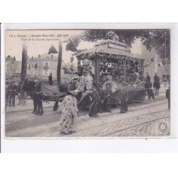 TOURS: grandes fêtes d'été juin 1908, char de la pagode japonaise - très bon état
