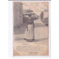 LOIR ET CHER: femme portant affaires sur la tête - très bon état