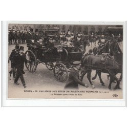 ROUEN - M. Fallières aux Fêtes du Millénaire Normand 1911 - Le Président quitte l'Hôtel de Ville - très bon état