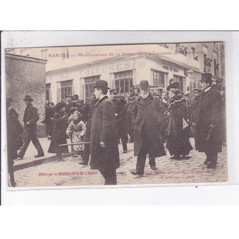 NANTES: manifestation du 11 février 1906 a  l'occasion des inventaires - très bon état