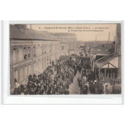 Obsèques de M. Mouchel, maire et député d'ELBEUF 24 Octobre 1911 - Rue Théodore Chennevière - très bon état