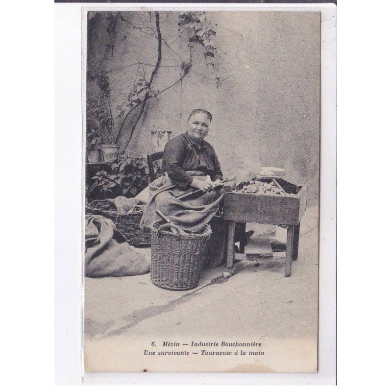 MEZIN: industrie bouchonnière, une survivante, tourneuse a la main - très bon état MEZIN: industrie bouchonnière, une survivante, tourneuse a la main - très bon état