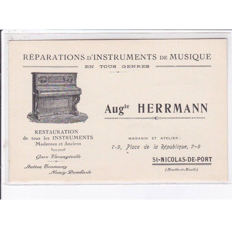 SAINT-NICHOLAS-de-PORT: réparation d'instruments de musique Augte Herrmann - état