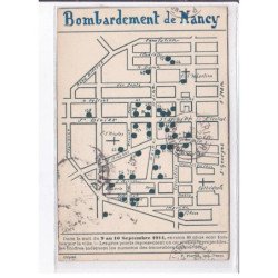 NANCY: bombardement de nancy, carte - très bon état