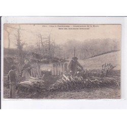 MORBIHAN: chez le charbonnier, construction de la meule série des industries bretonnes - état