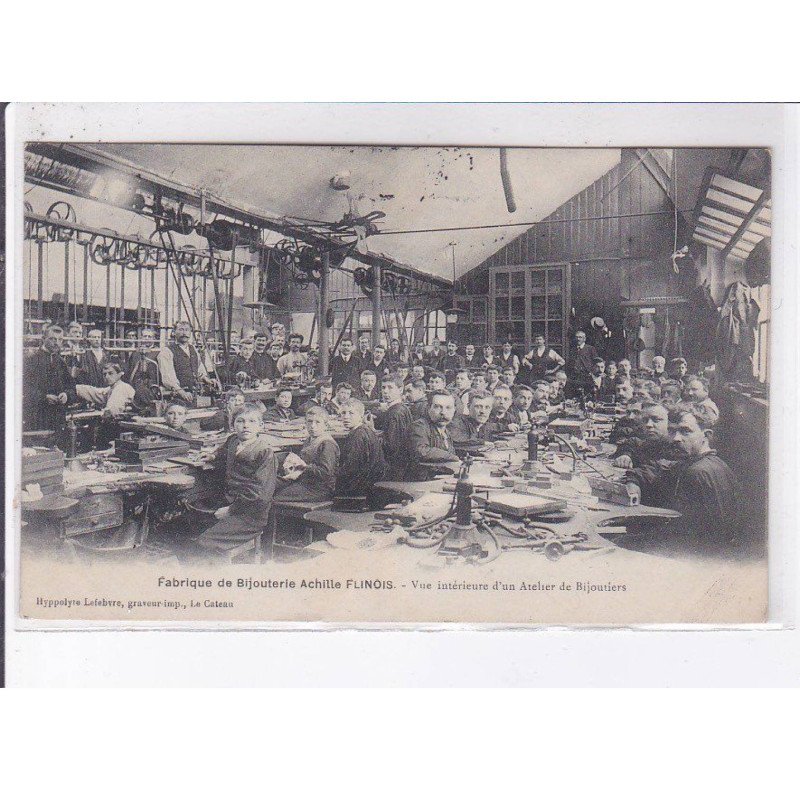 NORD: fabrique de bijouterie achille flinois, vue intérieur d'un atelier de bijouterie - état