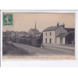 FONDETTES: vue générale, église, gare - très bon état