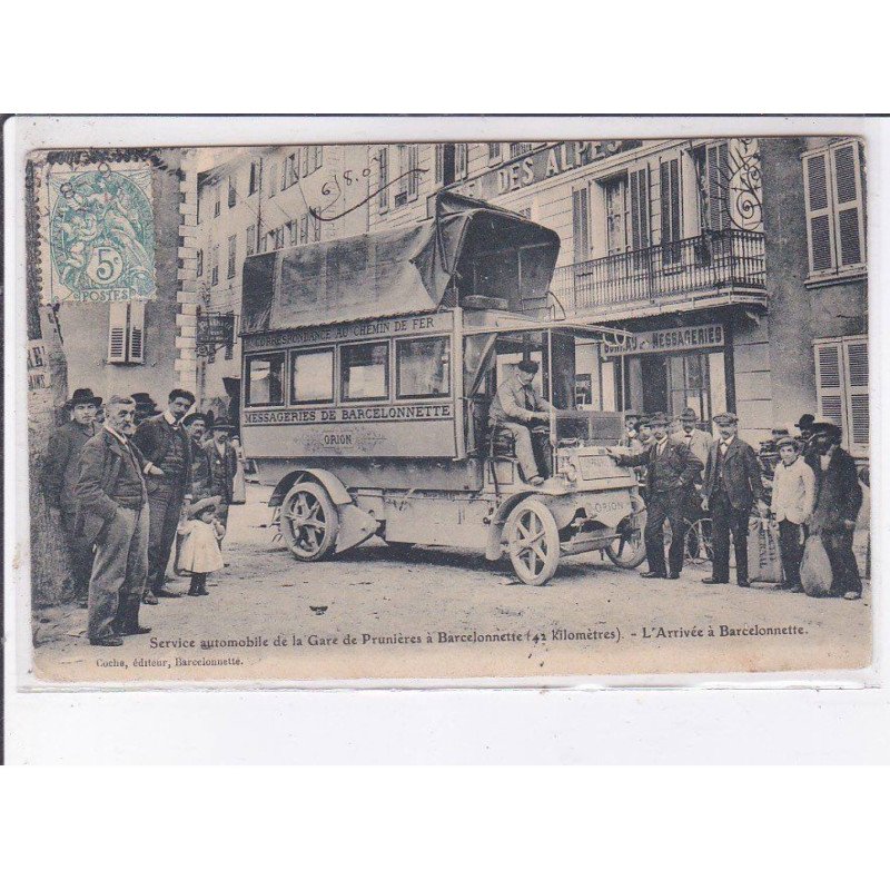 BARCELONNETTE: service automobile de la gare de prunière, autobus - état BARCELONNETTE: service automobile de la gare de prunière, autobus - état