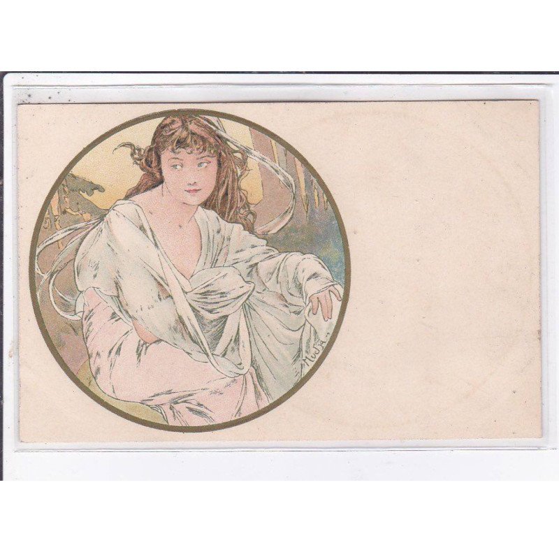MUCHA Alphonse : carte postale du mois de Juillet (variante sans le mois !) - très bon état