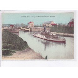 SARRON: guêpe n°23 sortant de l'écluse de sarron, canal - très bon état
