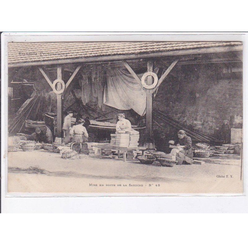 BIARRITZ: mise en boite de la sardine n°48 - très bon état BIARRITZ: mise en boite de la sardine n°48 - très bon état