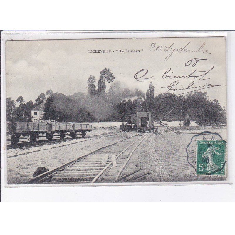 INCHEVILLE: "la balastière", chemin de fer - très bon état