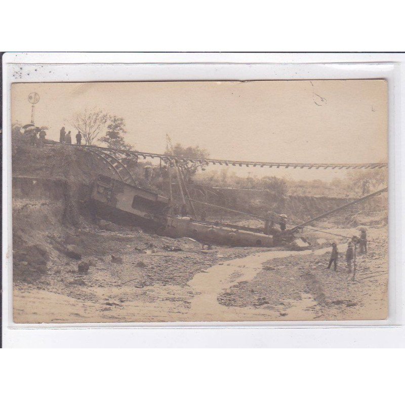 CHEMIN DE FER : carte photo d'un accident à localiser - très bon état