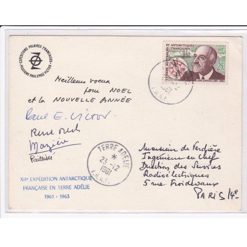 POLAIRE : lot de 11 cartes postales et 1 devant de lettre dont 6 avec l'autographe de Paul Emile Victor - bon état POLAIRE : lot de 11 cartes postales et 1 devant de lettre dont 6 avec l'autographe de Paul Emile Victor - bon état