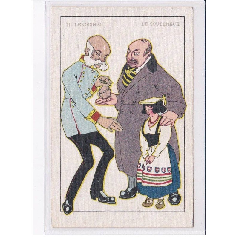 JUDAICA / ANTISEMITISME : caricature il Lenocino - le souteneur (La Savoie vendu aux Juifs) - très bon état
