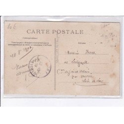 PORT-AVIATION: comte de Lambert en plein vole, biplan wright - CPA philatélie - très bon état