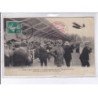 PORT-AVIATION: aéroplane de Tissandier passant devant les tribunes - CPA philatélie - état