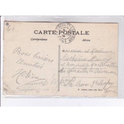 PORT-AVIATION: comte de Lambert ur aéroplane Wright passant au-dessus de la seine - CPA philatélie - état