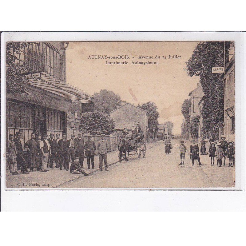 AULNAY-sous-BOIS: avenue du 14 juillet, imprimerie aulnaysienne - état
