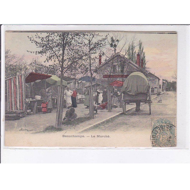 BEAUCHAMPS: le marché, rare en couleur - très bon état