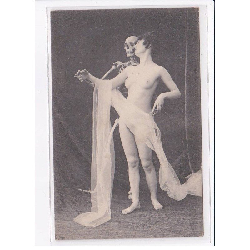 SURREALISME : femme nue (squelette - mort) - très bon état